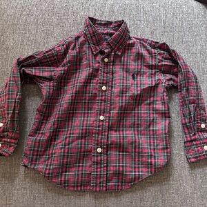 Ralph Lauren Red and Green dress shirt 24 months